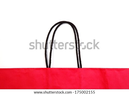 Detail of red shopping bag with space for your logo or text.