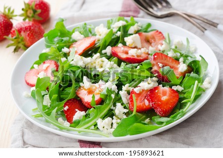 Strawberry with  Rocket salad