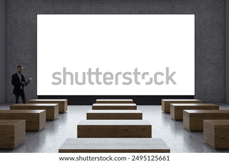 Similar – Image, Stock Photo Bench in the dark bench