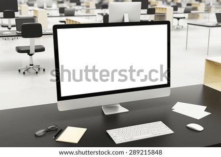 desktop in a modern office, 3d render