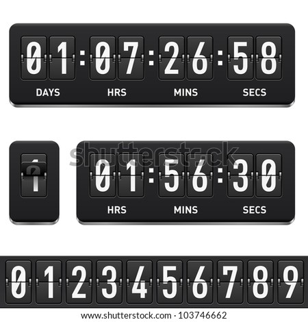 Countdown timer. Illustration on white background for design