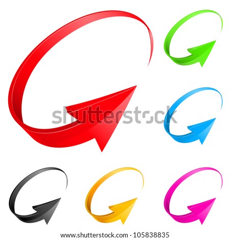 Colorful arrows. Illustration for design on white background