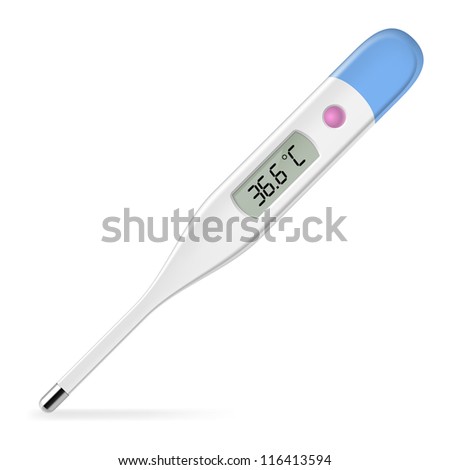 Electronic thermometer. Illustration on white background for design