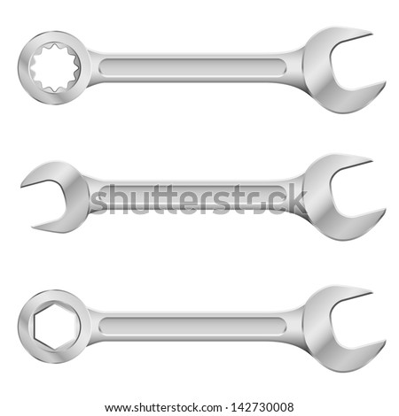 Steel spanners. Illustration on white background for design.
