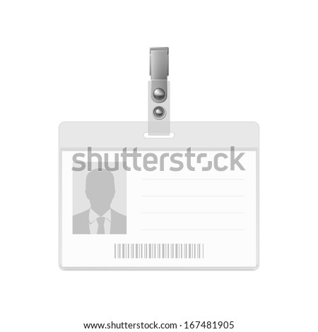 Blank Horizontal Badge On White Background. Identification Card ...