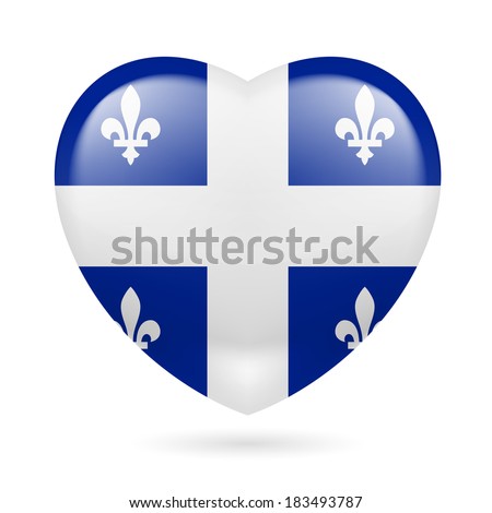 I love Quebec. Heart with flag design