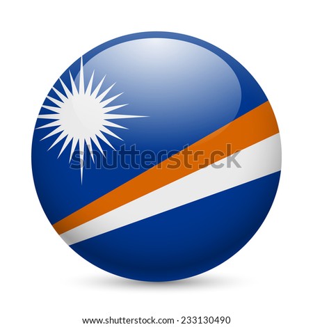 Flag of Marshall Islands as round glossy icon. Button with flag design