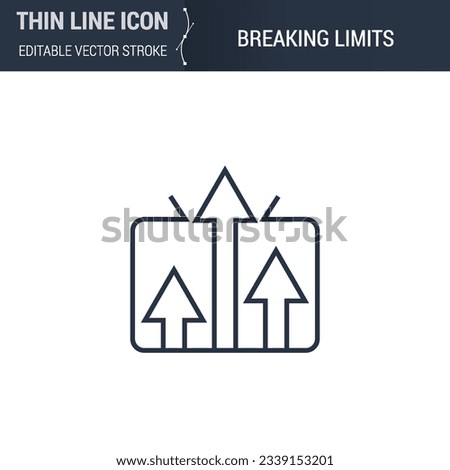 Breaking Limits Symbol Icon. Sleek Thin Line Business Icon. Stroke Pictogram Graphic for Web Design. High-Quality Outline Symbol Concept. Premium Monoline Aesthetic. Simple and Elegant Logo Design.