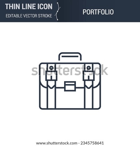 Portfolio Icon - Thin Line Business Symbol. Perfect for Web Design. High-Quality Outline Vector Concept. Premium, Minimalist, Elegant Logo