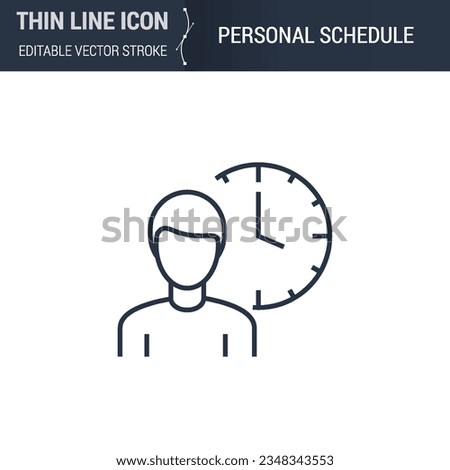 Personal Schedule Icon - Thin Line Business Symbol. Perfect for Web Design. High-Quality Outline Vector Concept. Premium, Minimalist, Elegant Logo