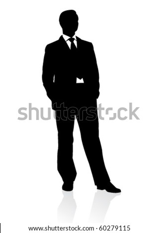 Business Man In Suit And Tie Silhouette. Vector Illustration - 60279115 ...