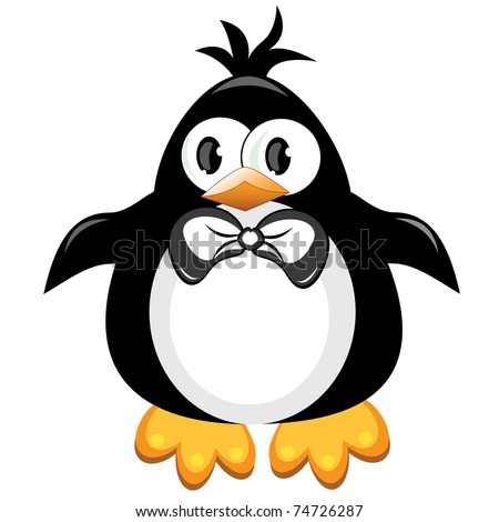 Penguin Cartoon Bird. Boy. Illustration On White - 74726287 : Shutterstock