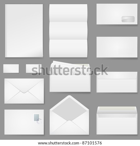 Office paper of different types. Illustration on white background.