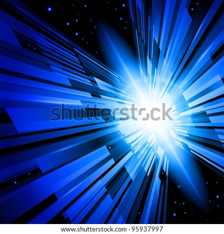 Beautiful Abstract Backdrop Effect of Blue Radiance