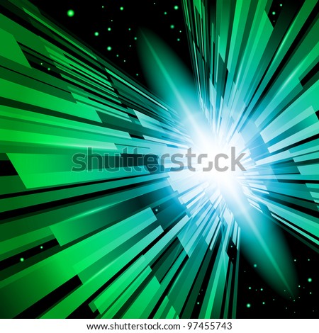 Beautiful Abstract Backdrop Effect of Green Radiance