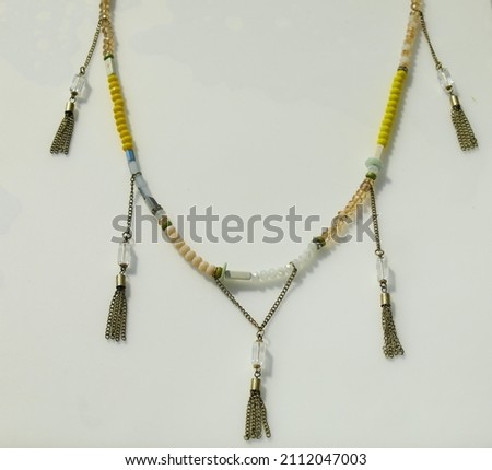 Vintage dangle pendants charms necklace fashion accessory jewelry Foto d'archivio © 