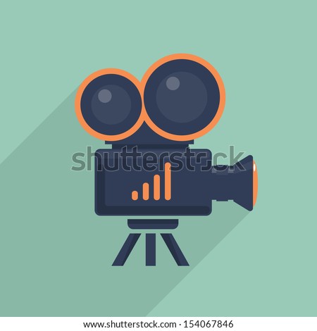 Video camera flat icon. Vector illustration Сток-фото © 