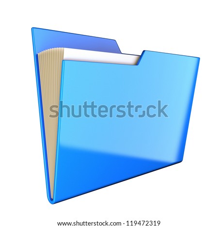 Blue Folder Icon Isolated At White. 3d Render Illustration - 119472319 ...