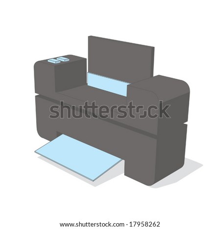 printer (gray & blue object series)