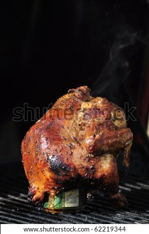 Marinated and Barbecued Chicken stuffed with a Beer Can in Sweden