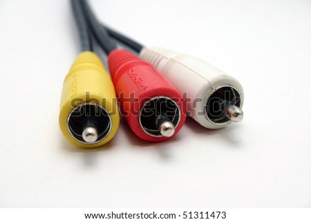 Component video cable 3  jack close up
