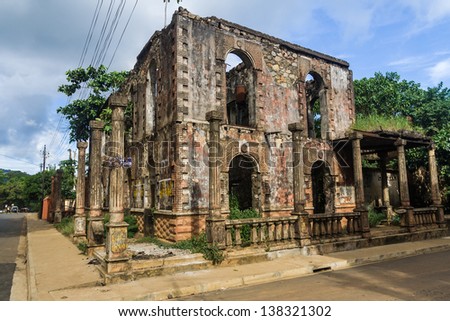 Colonial ruin in Hell Ville, Nosy Be island, northern of Madagascar