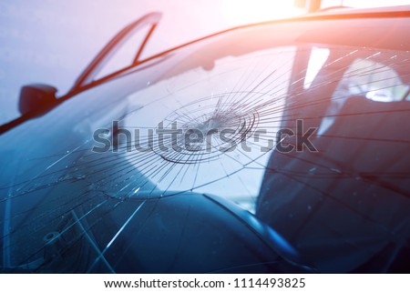 Similar – Image, Stock Photo Car with broken windshield