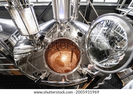 Craft beer brewing equipment in privat brewery Stock foto © 