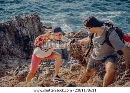 Similar – Image, Stock Photo Sea and mountains near La Maddalena, Sardinia
