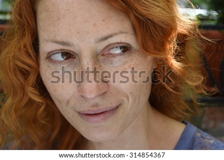 portrait of lovely woman without makeup