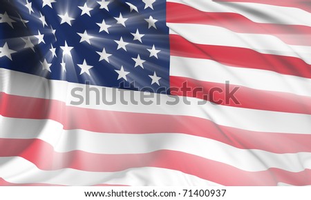 USA State Flag shine