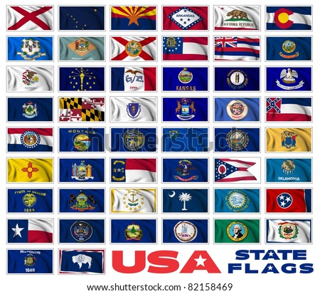 United States Of America States Flags Collection Stock Photo 82158469 ...