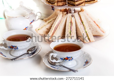 High tea set with dessert, afternoon tea set