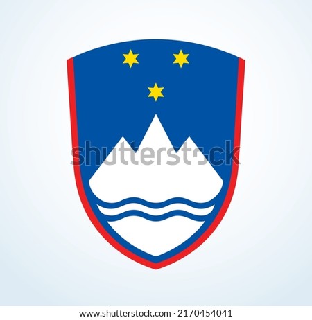 Closeup red blue color pride world lake river land city liberty day war unity heraldic star shap view text space. Print line web art eu peace sport unit heraldry holiday seal shield banner set design