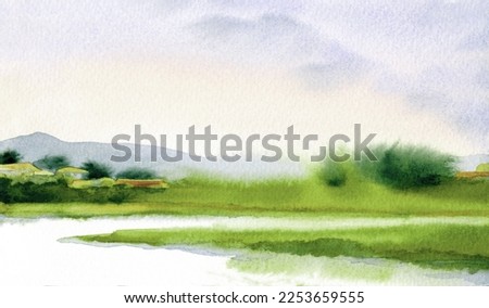 Similar – Image, Stock Photo watercolour Water Lake