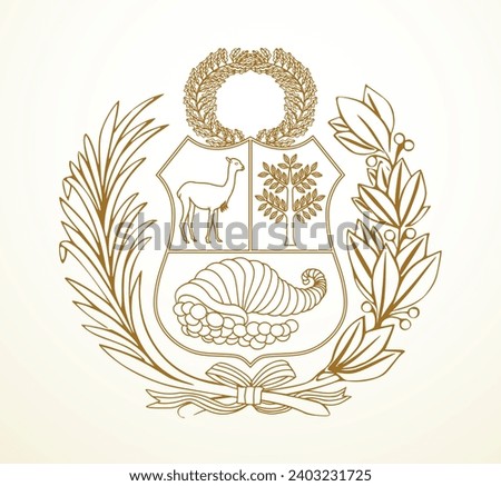 Closeup retro color land city glory pride day unity shield tree leaf wreath shap view text space. Print line web art lama cornucopia liberty peace trade elect sport unit sticker seal heraldry card set