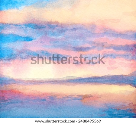 Image, Stock Photo watercolour Water Lake