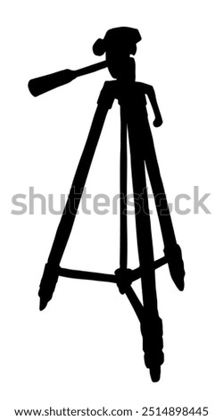 Close up view big new trestle geodesy level theodolite turn rack shot system text space. Ink pen line hand drawn logo emblem pictogram picture retro antique vintage outline cartoon sketch art design