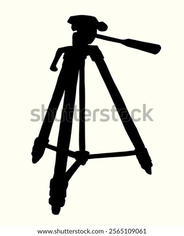 Close up view big new trestle geodesy level theodolite turn rack shot system text space. Ink pen line hand drawn logo emblem pictogram picture retro antique vintage outline cartoon sketch art design