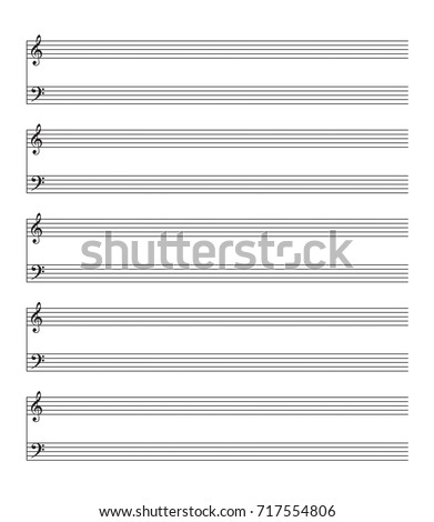 New clean stave print pad bar element for musicnotes notation. Dark ink drawn backdrop in retro graphic style with space for text
