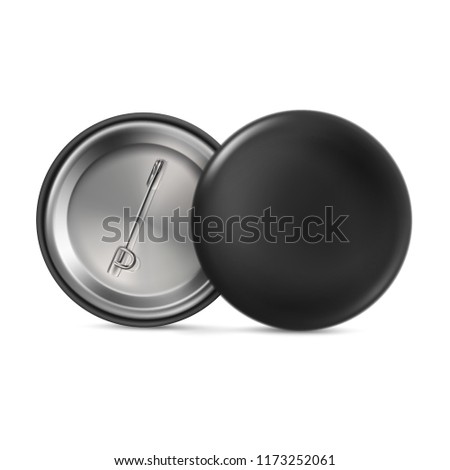 Vector. Mock Up. Black Bage pin brooch