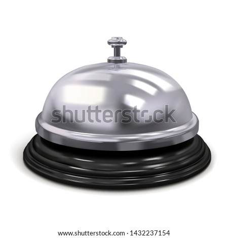 Hotel service bell silver color. Vector illustration isolated on white background