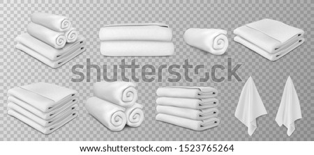 white towels set vector illustration
