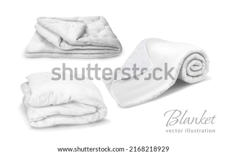 Set white blankets. Vector illustration.