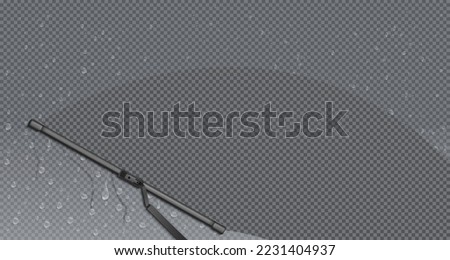Windshield wiper in inclement weather. vector illustration, design elements on isolated transparent background.