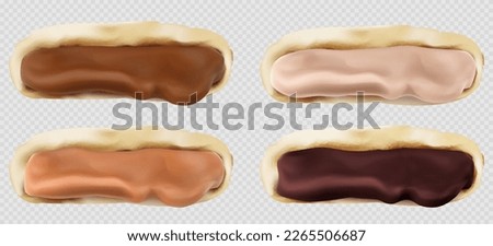 Very tasty cookies with chocolate-caramel filling and cream. isolated transparent background.