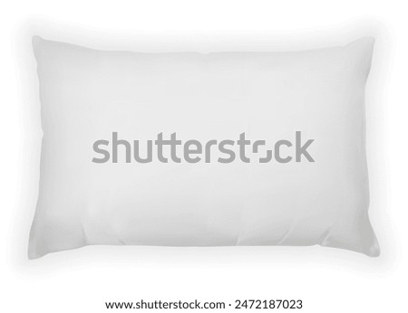 Realistic rectangular pillow on a white background. Vector illustration