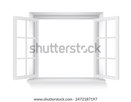 Open window on a white background. Vector illustration