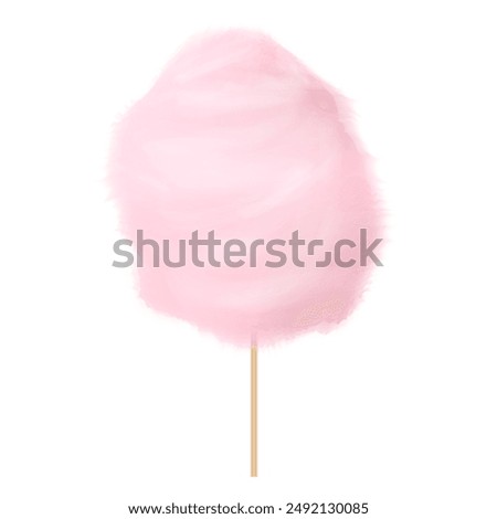 Pink cotton candy on a white background. Vector illustration