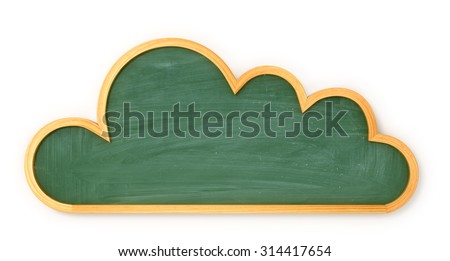 wooden menu board or school forms in clouds on a white background.